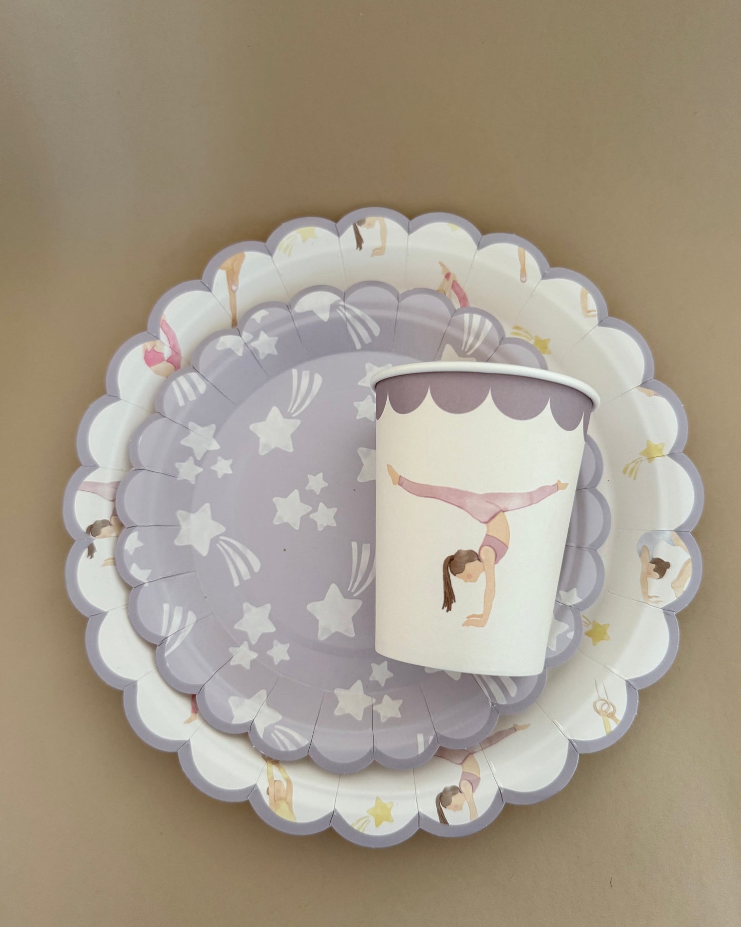 Gymnasts in Pastel Cups
