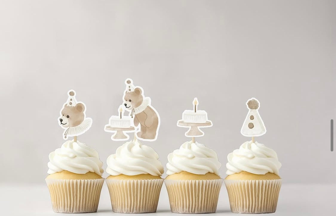 Birthday Bear Cake Toppers