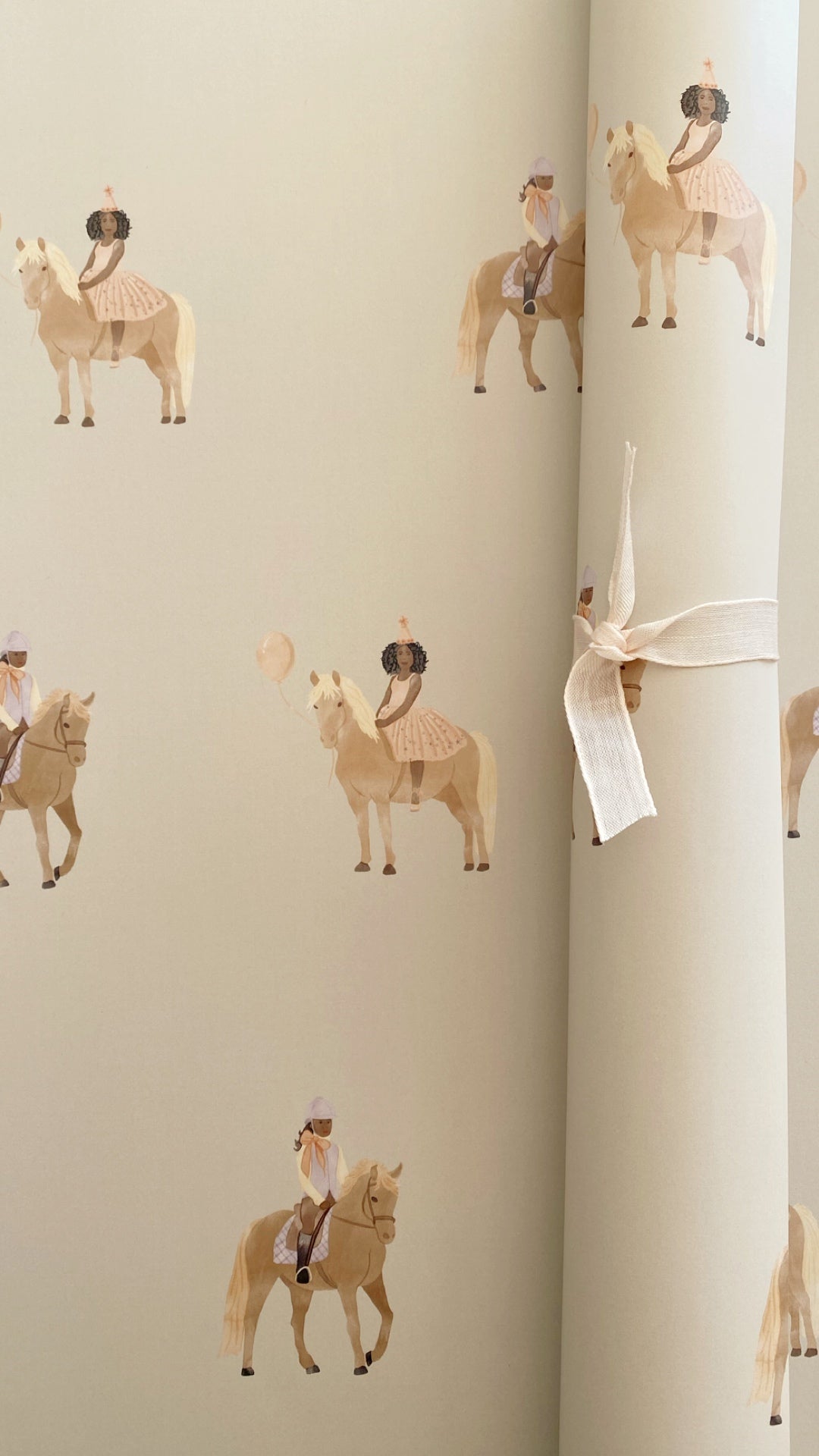 Birthday Girl with Horse (version 2) Gift Wrap Sheets 4 pack