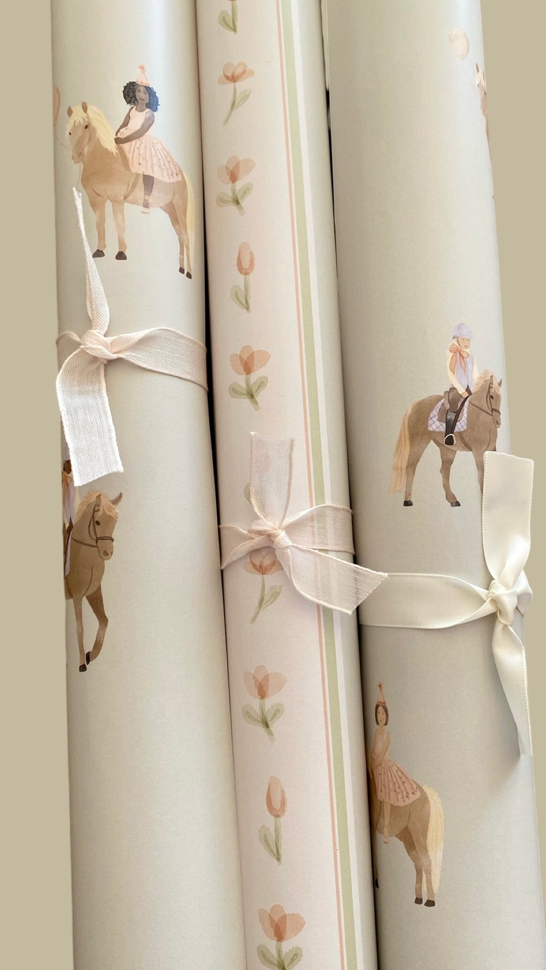 Birthday Girl with Horse (version 1) Gift Wrap Sheets 4 pack