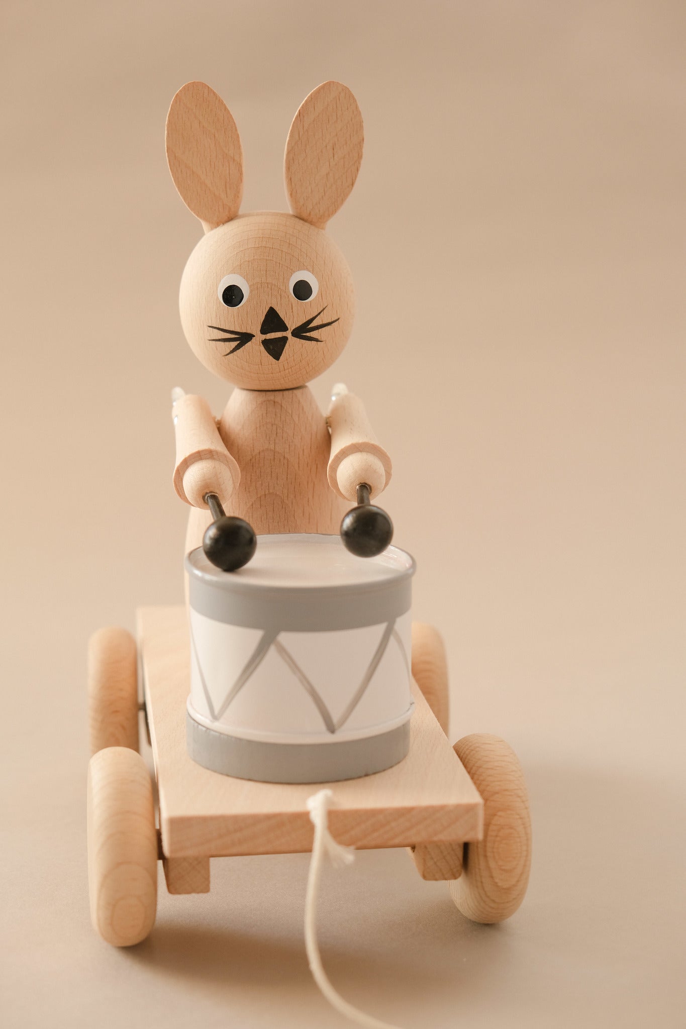Wooden Drummer Bunny