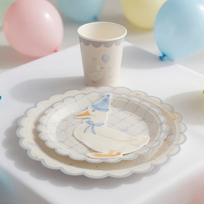 Birthday Duck Tableware Essentials Set- Plates, Cups & Napkins for 8 guests
