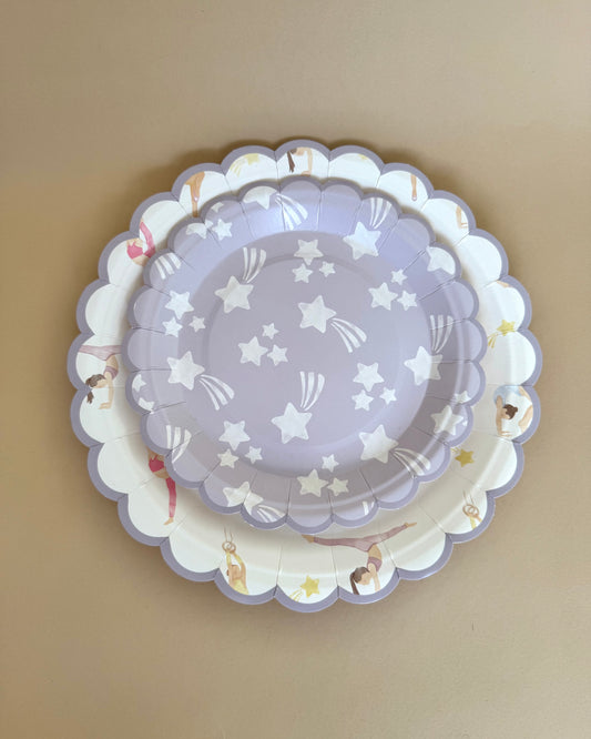 Gymnasts in Pastel Dessert Plate (stars)