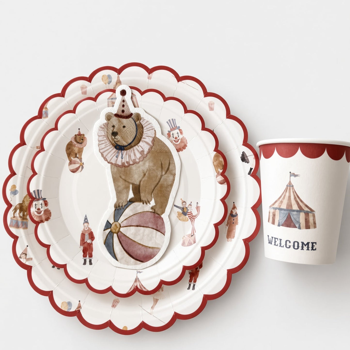 Circus Theme Paper cups (pack of 8)