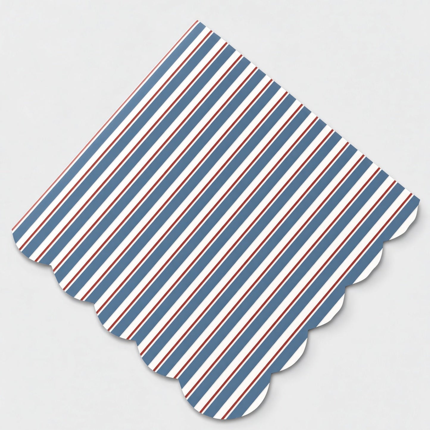 Circus Theme Striped Scalloped Napkin