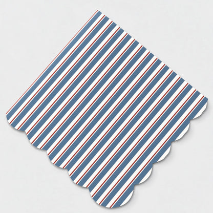 Circus Theme Striped Scalloped Napkin