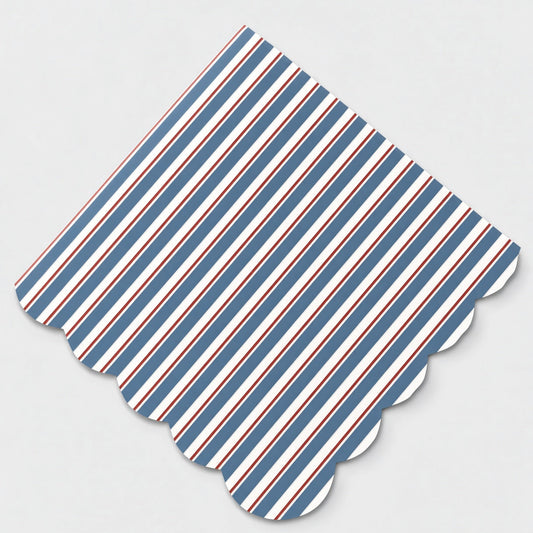 Circus Theme Striped Scalloped Napkin