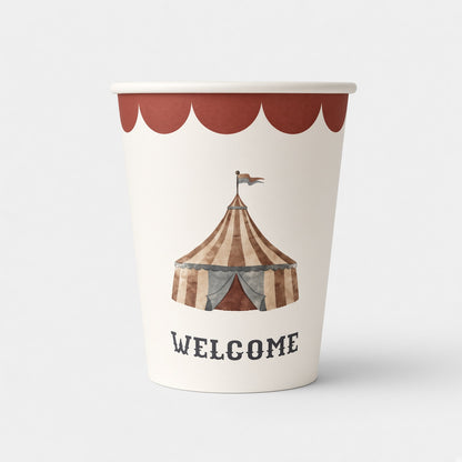 Circus Theme Paper cups (pack of 8)
