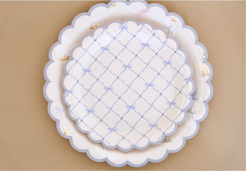 Birthday Duck Dessert Plate (Heavenly Blue Bow)