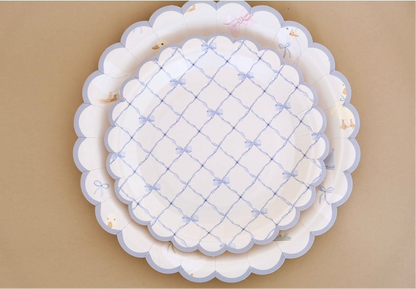 Birthday Duck Dessert Plate (Heavenly Blue Bow)