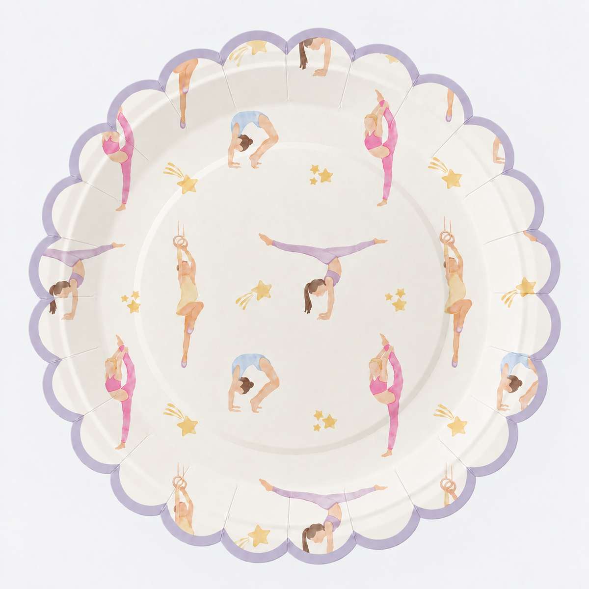 Gymnasts in Pastel Large Plate