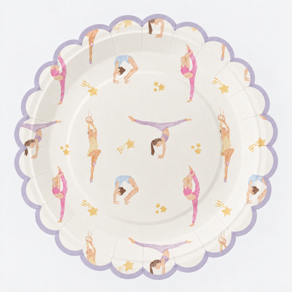 Gymnasts in Pastel Large Plate