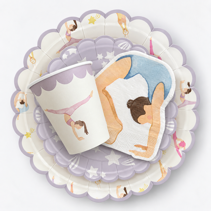 Gymnasts in Pastel Dessert Plate (small)