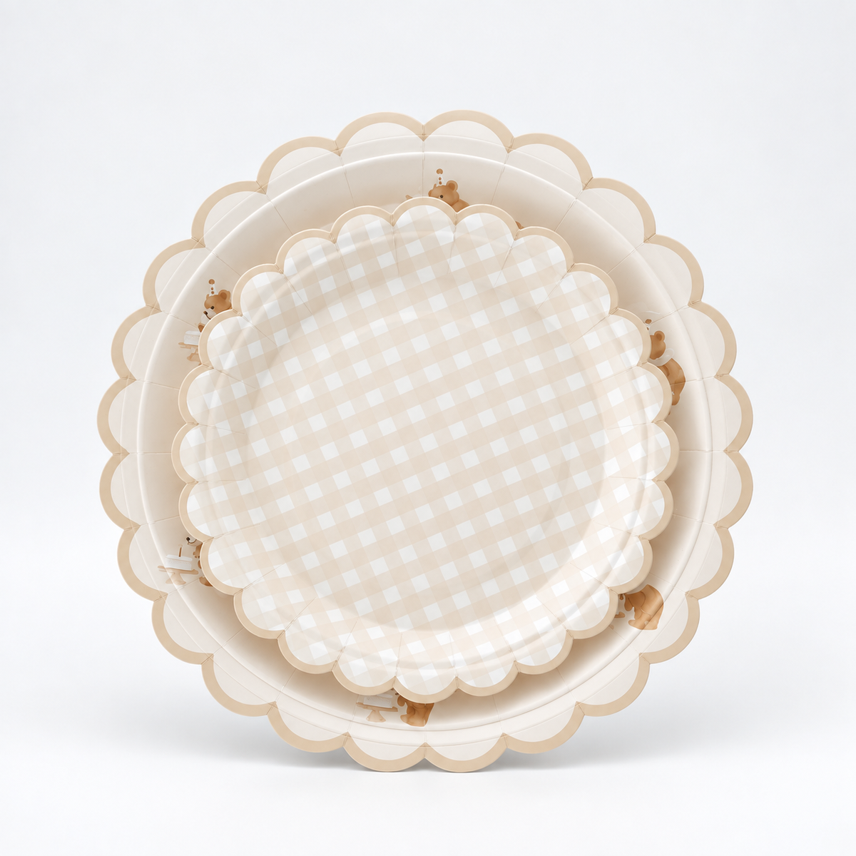 Birthday Bear Dessert Plate (Gingham)