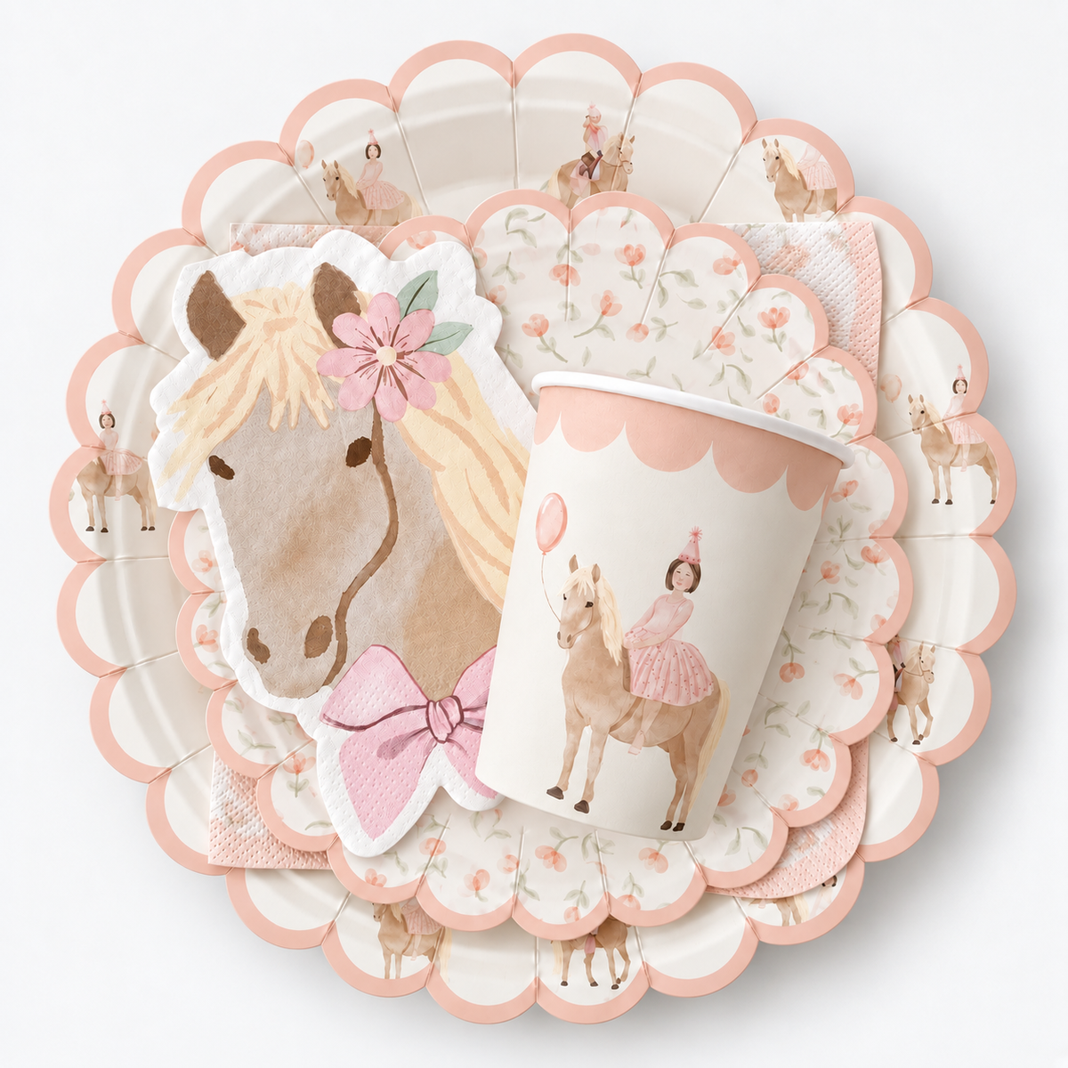 Birthday Girl on Horse Tableware Essentials Set
