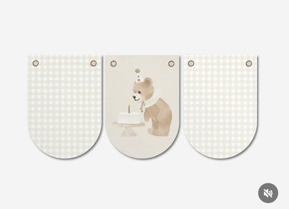 Birthday Bear Full Party Deluxe Bundle-Complete Tableware+Decor for 8 guests