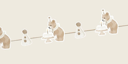 Birthday Bear Full Party Deluxe Bundle-Complete Tableware+Decor for 8 guests