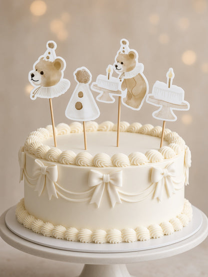 Birthday Bear Full Party Deluxe Bundle-Complete Tableware+Decor for 8 guests