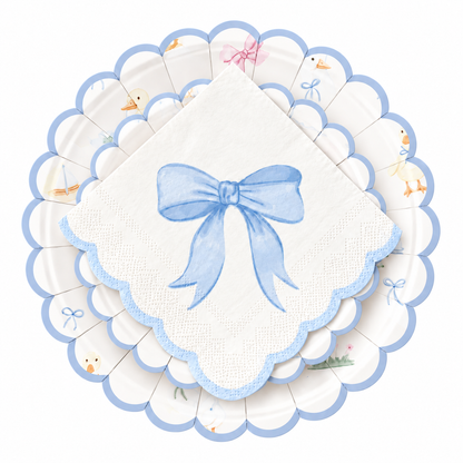 Birthday Duck Scalloped Bow Napkin