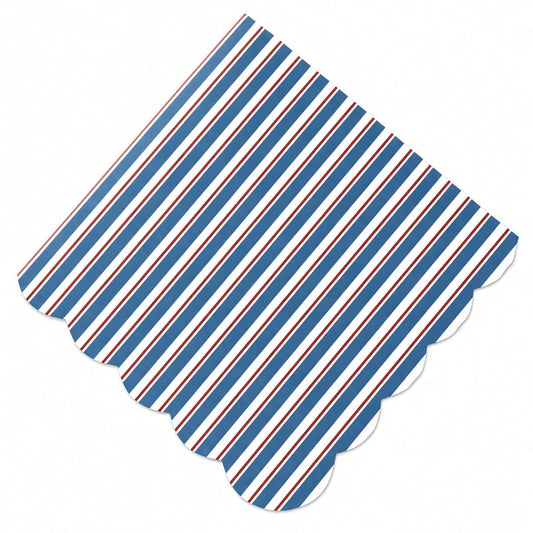 Circus Theme Striped Scalloped Napkin