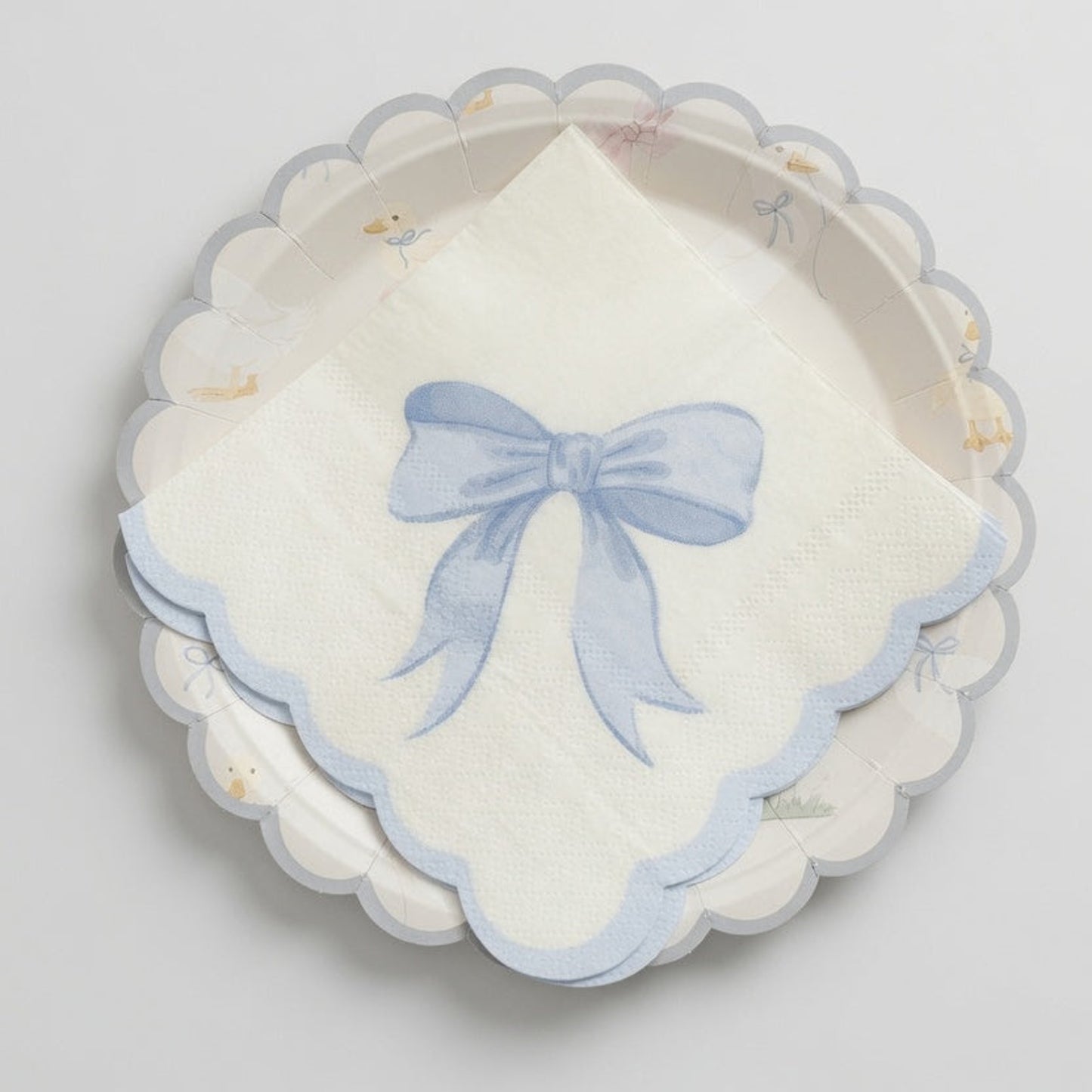 Birthday Duck Scalloped Bow Napkin