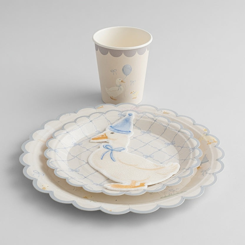 Birthday Duck Tableware Essentials Set- Plates, Cups & Napkins for 8 guests