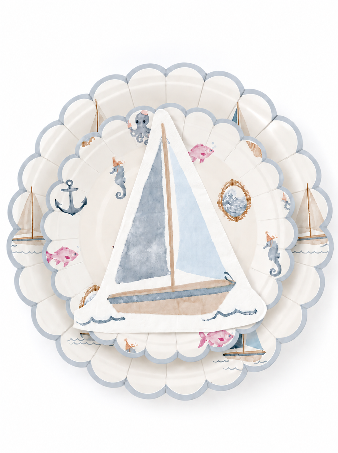 Sailboat Petite Dessert Napkin (pack of 16)