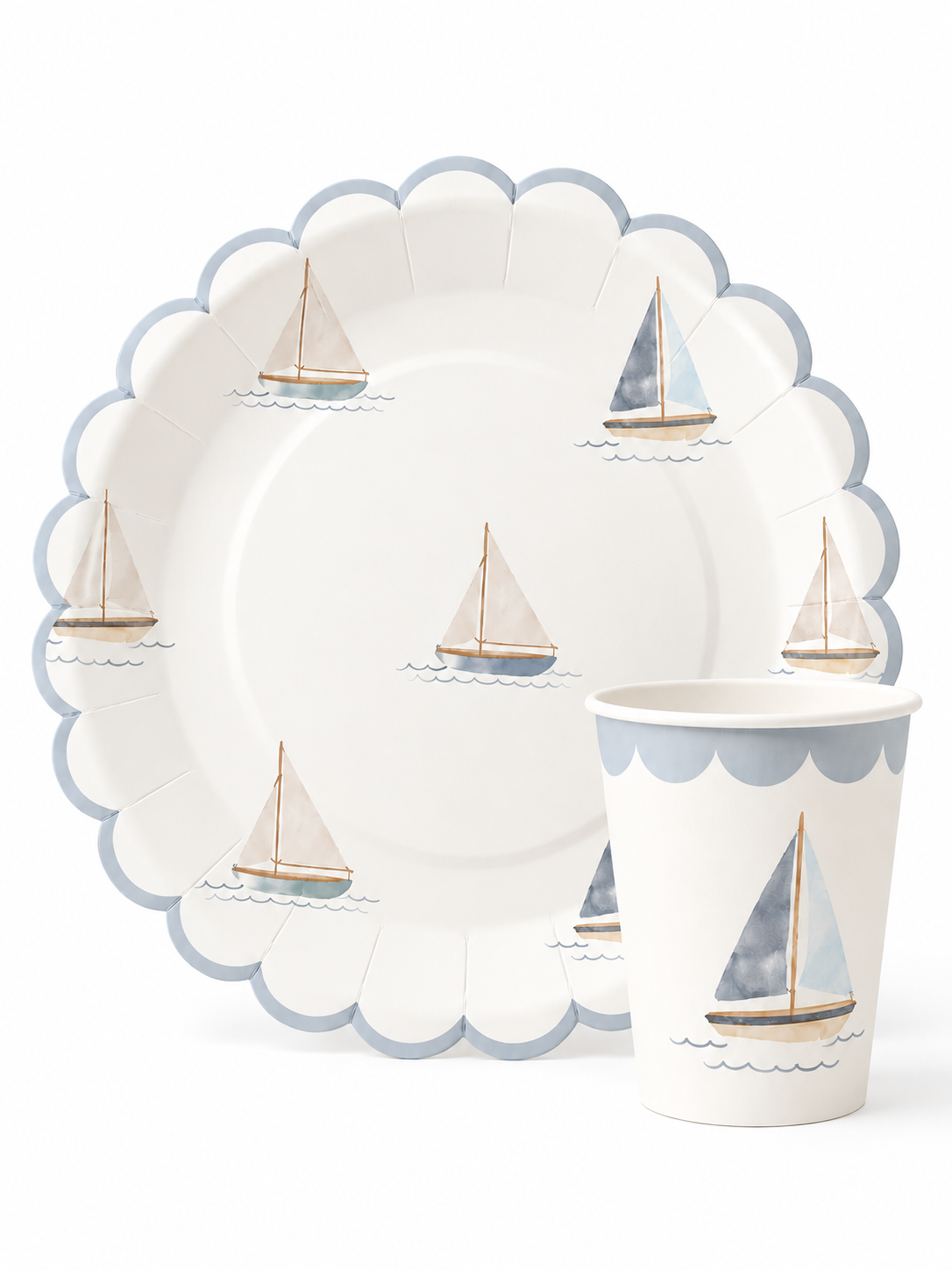 Sailboat Large Paper Plate (8 pack)
