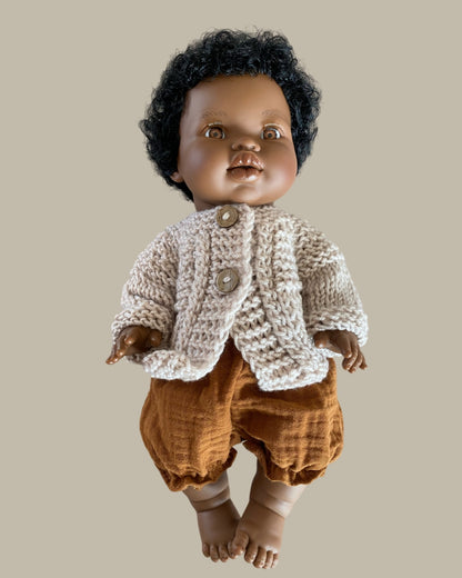 Knitted Doll Cardigan (Greige)