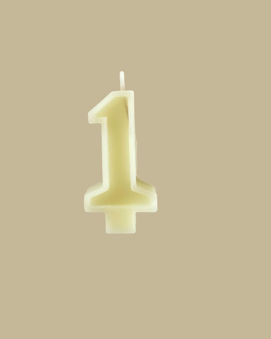 Natural Beeswax Number Candle 1-5