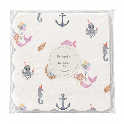 Sailboat Theme Scalloped Napkin (pack of 16)