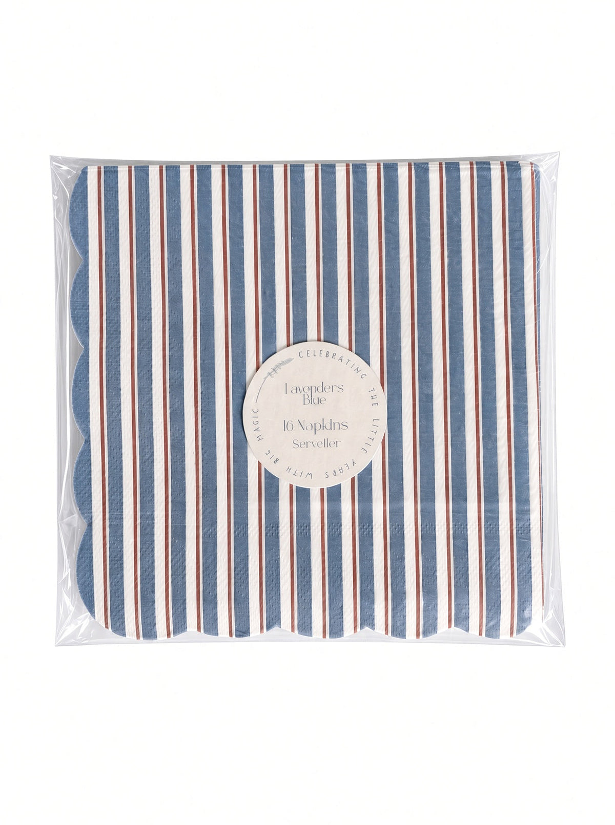 Circus Theme Striped Scalloped Napkin
