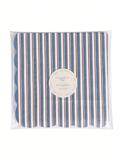 Circus Theme Striped Scalloped Napkin