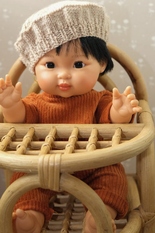 Beige Knitted Doll Beret