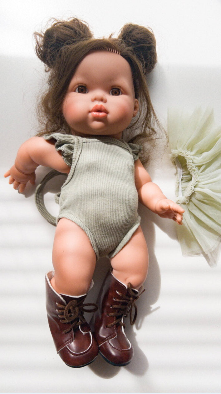 Doll Frill Sleeveless Bodysuit (sage)
