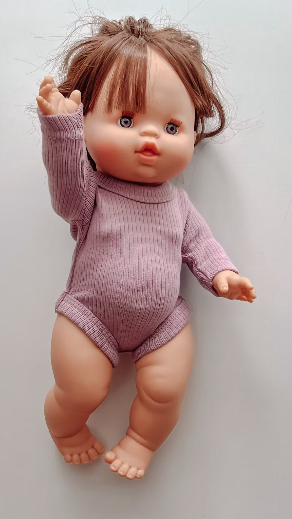 Doll Long Sleeve Ribbed Bodysuit (dusty purple)