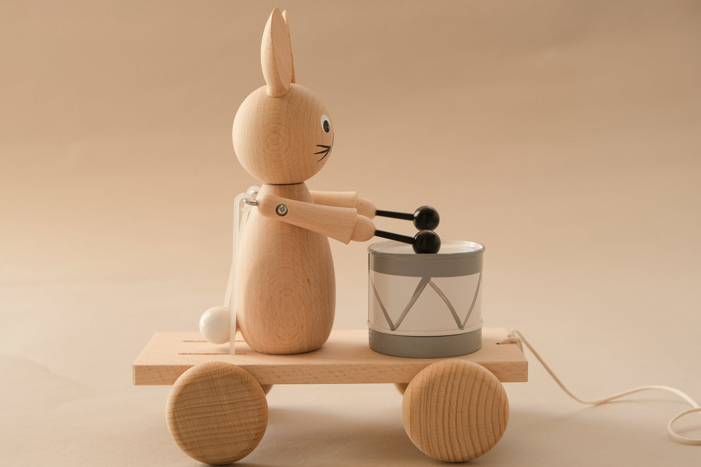 Wooden Drummer Bunny