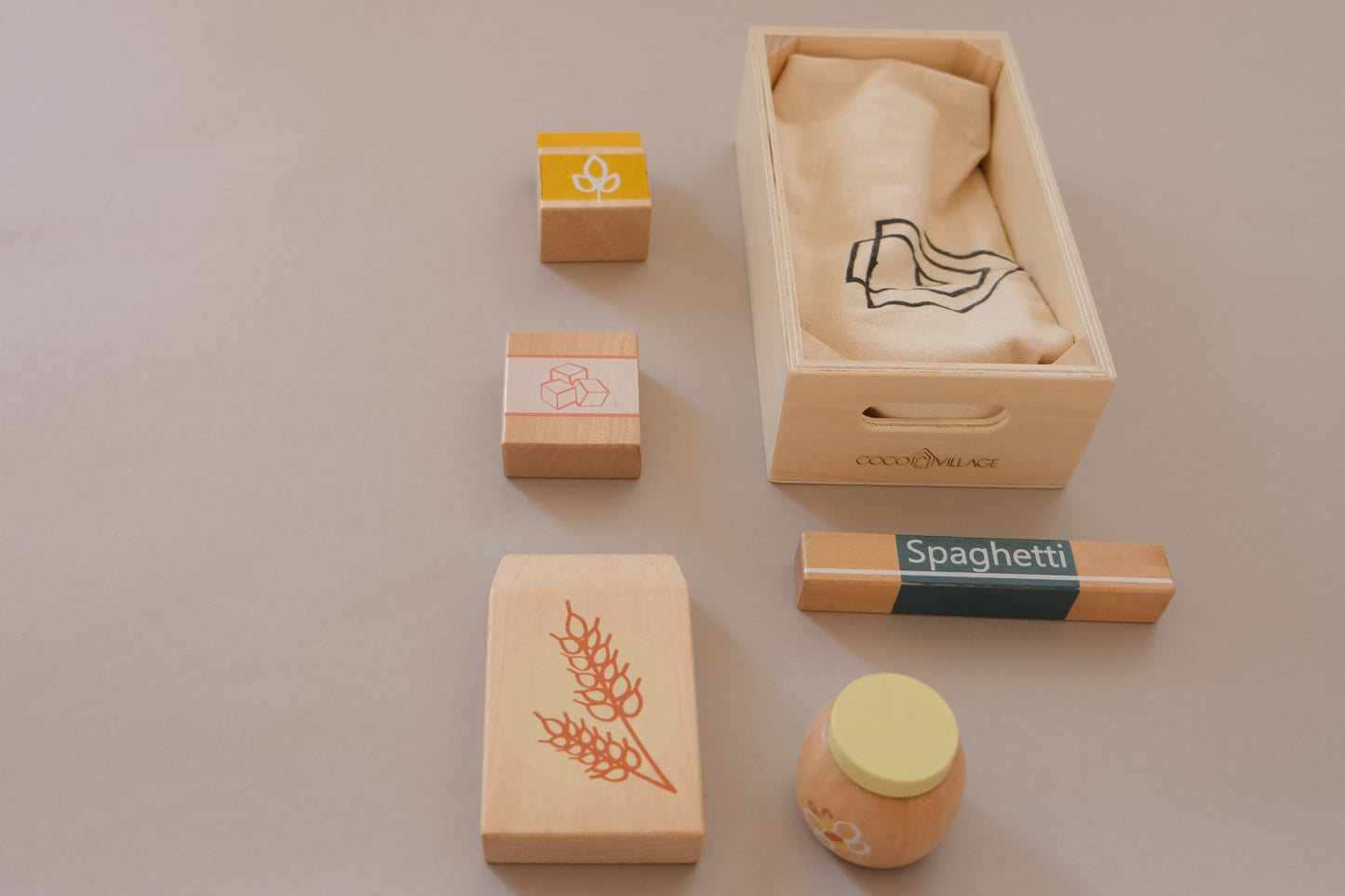 Wooden Grocery Play-set Dry Goods