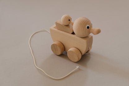 Wooden Mother Duck Pull Toy