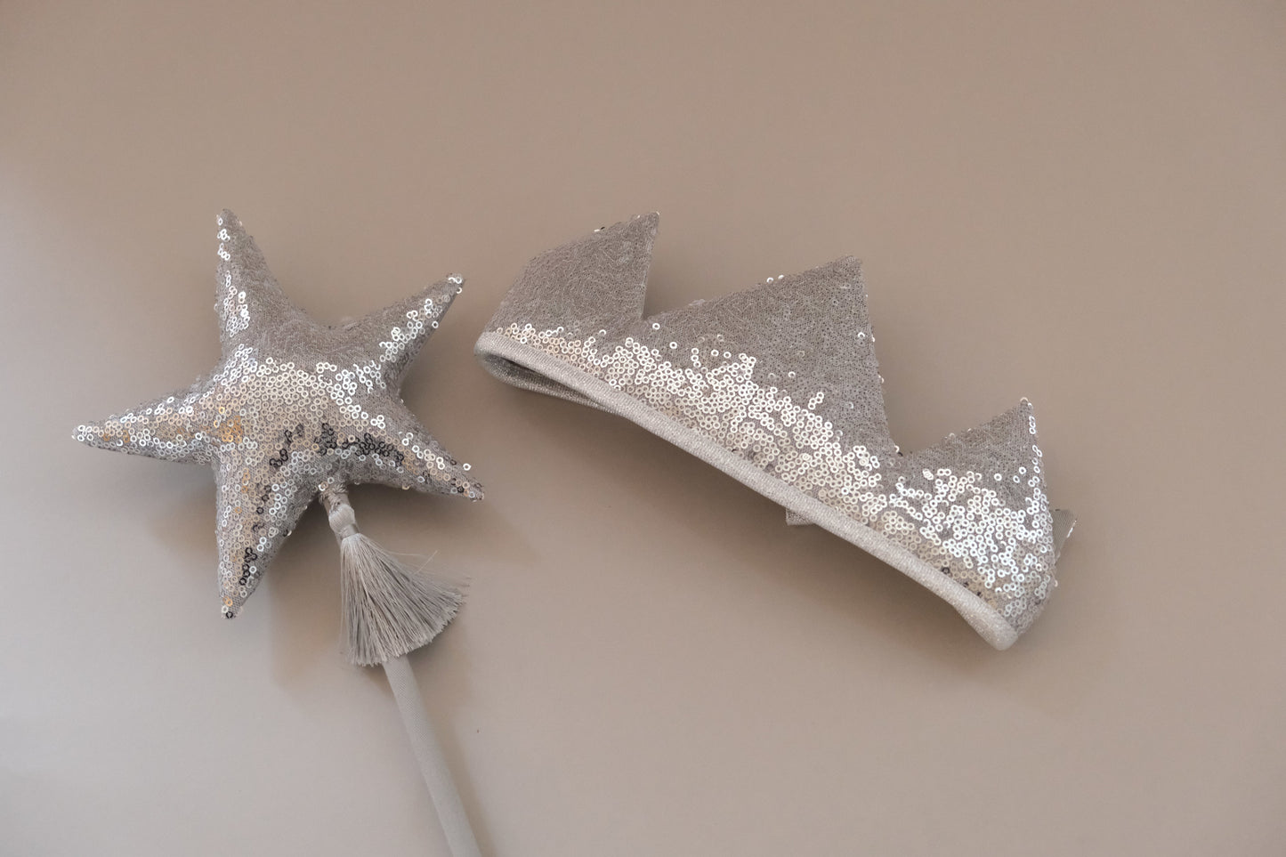 Silver Sequenced Crown and Magic Wand Set